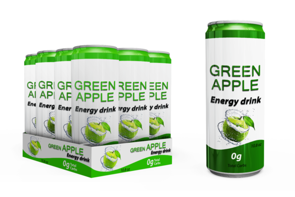 Energy Drink Green Apple (Pack of 12)